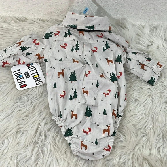 BUTTONS AND THREAD 2 Piece Set Onesie & Bottoms Size 0-3 Months NEW - Picture 4 of 8
